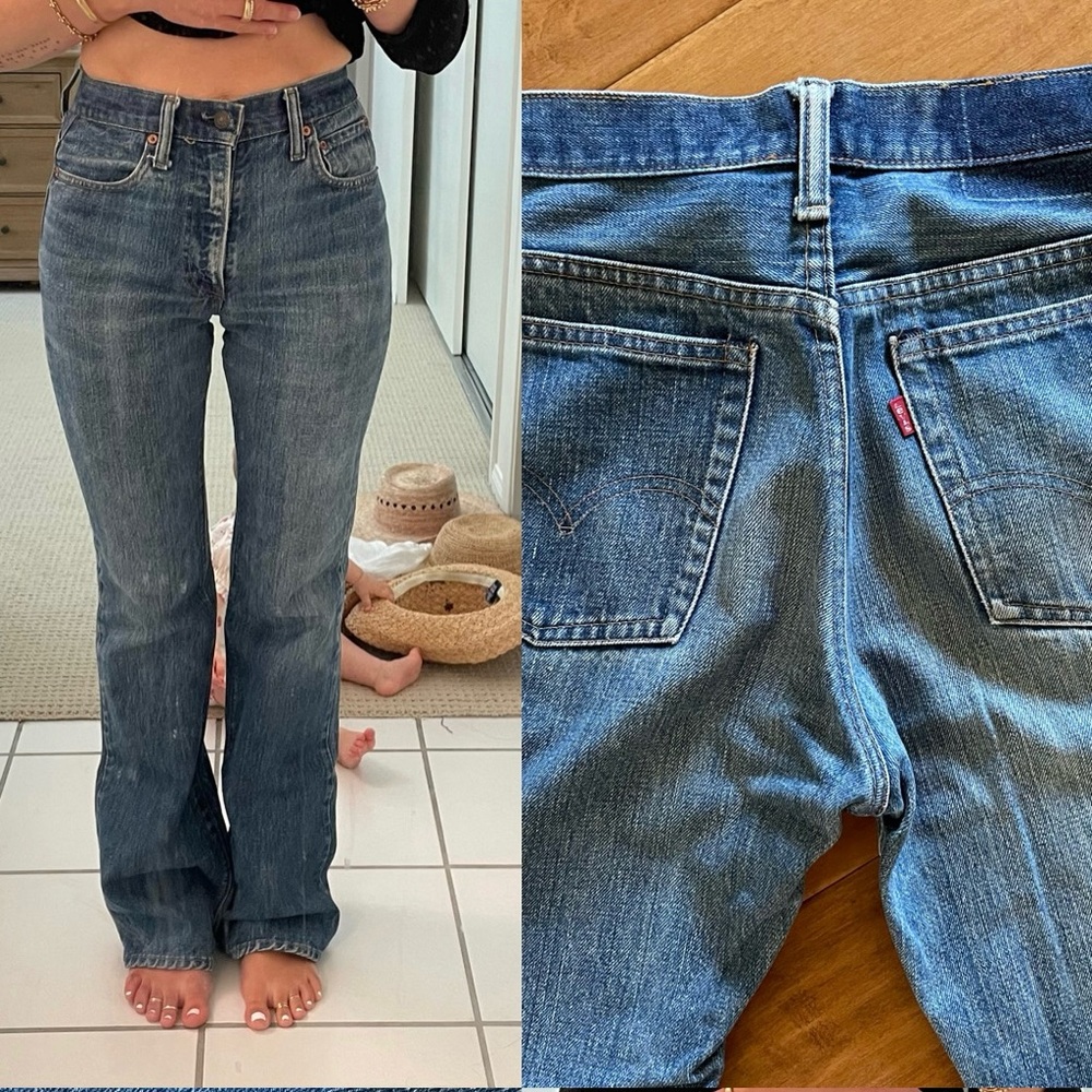 Vintage Levi's Blue Flare Denim Flared Bell Bottom Jeans
